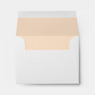 Sandy Pale Peach with White Polka Dot Envelopes