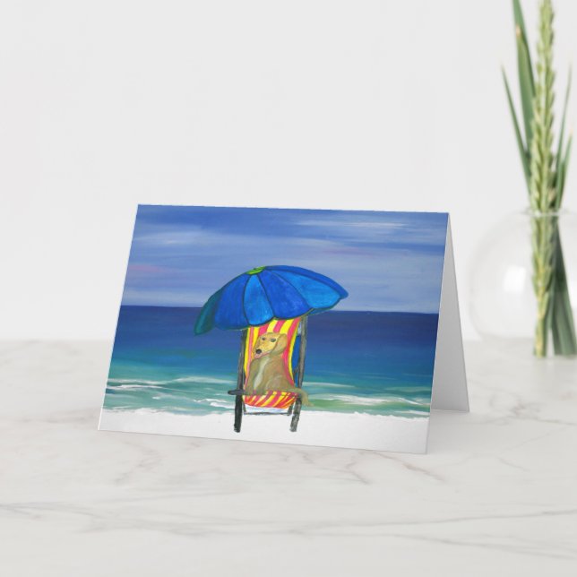 Sandy Paws Beach Dog Card (Front)