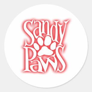 sandy paws classic round sticker