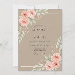 Sandy Peach Petal Wedding Invitation