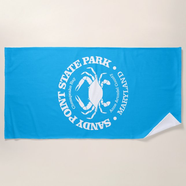 Sandy Point SP (crab) Beach Towel (Front)