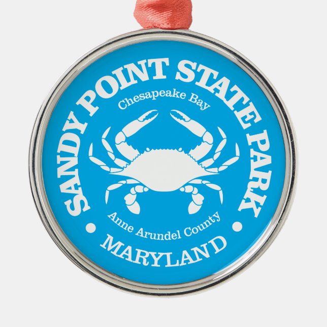 Sandy Point SP (crab) Metal Tree Decoration (Front)