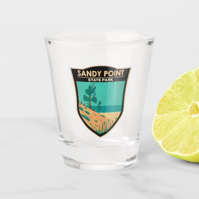 Sandy Point State Park Maryland Badge Shot Glass (Front)