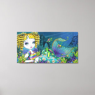 "Sandy" Rainbow Mermaid Wrapped Canvas Print