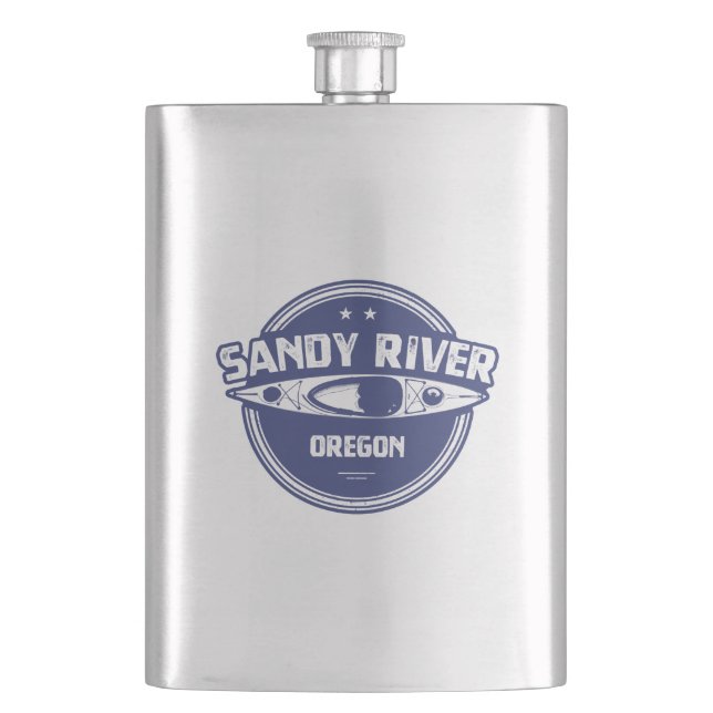 Sandy River Oregon Kayaking Hip Flask (Front)