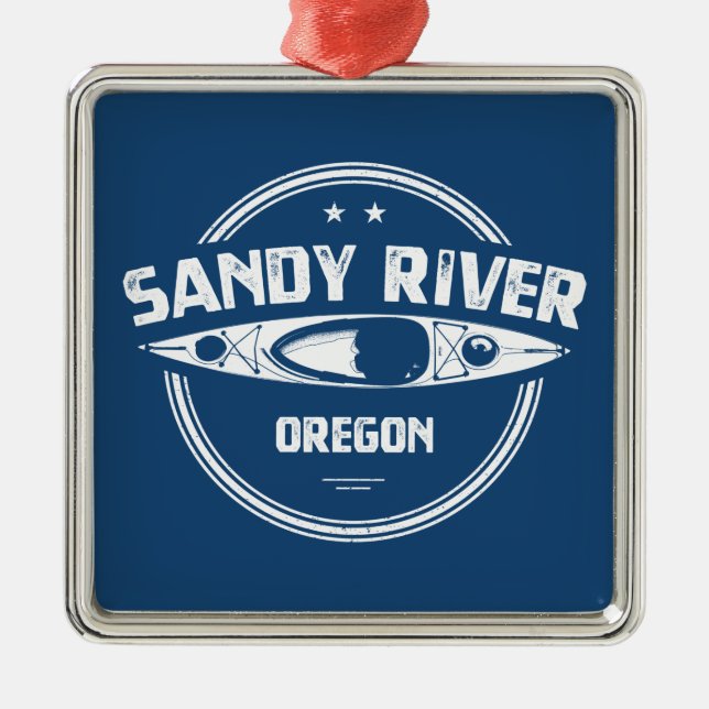 Sandy River Oregon Kayaking Metal Tree Decoration (Front)