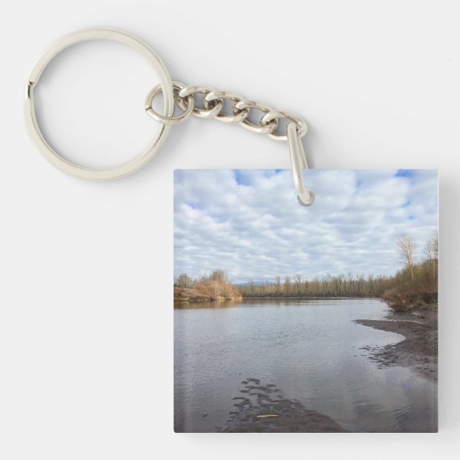 Sandy River, Troutdale, Oregon Poster Magnet Key Ring (Front)