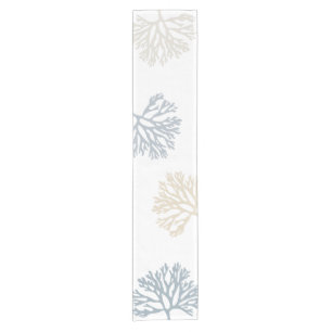 Sandy Sea Coral Silhouettes Short Table Runner