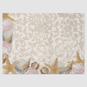 Sandy Seashell Starfish Seaside Decoupage Corner  Tissue Paper