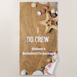 Sandy Seashells Bachelorette Weekend Beach Towel