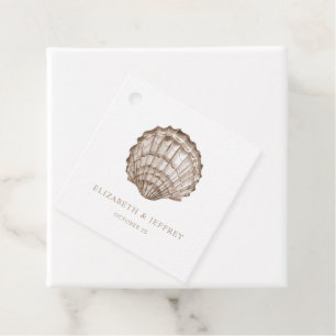 Sandy Seashells Marine Ocean Beach Wedding  Favour Tags