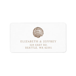 Sandy Seashells Marine Ocean Beach Wedding Label