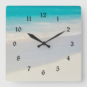 Sandy shore square wall clock