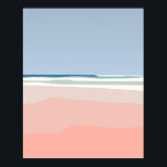 Sandy shoreline of the beach. poster<br><div class="desc">Sandy shoreline of the beach. Abstract natural background in minimalism art style,  beige and blue</div>