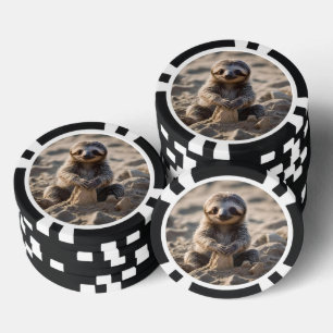 Sandy Shores : Baby Sloth Building Sand Castles, Poker Chips