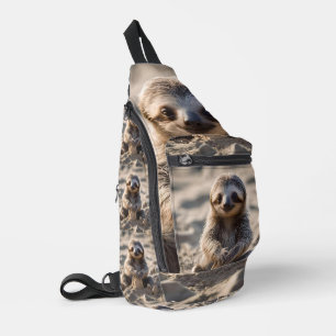 Sandy Shores: Baby Sloth Building Sand Castles, Sling Bag