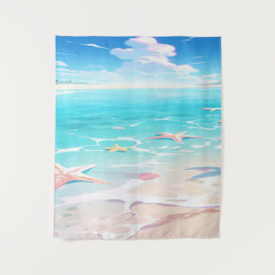 Sandy Shores: Playful Beach Designs Tapestry