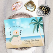 Sandy Snowman Palm Tree on Beach Holiday Moving