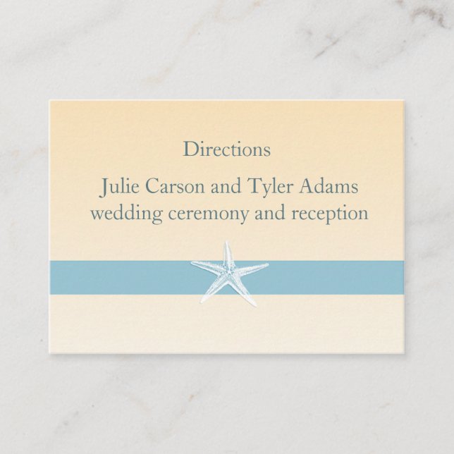 Sandy Starfish Direction Card (Front)