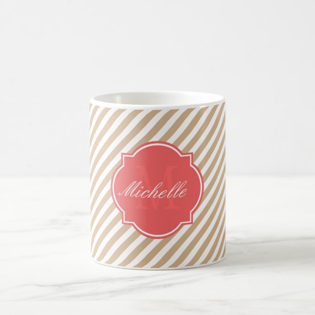 Sandy Stripe Monogram Mug (Center)