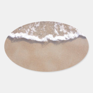 Sandy Surf on the Beach Oval Sticker