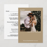 Sandy Tan Buff Simple Minimalist Photo Wedding