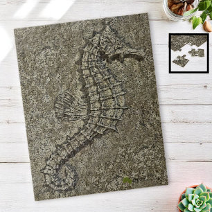 Sandy Textured Seahorse Photograph Jigsaw Puzzle