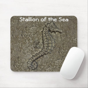 Sandy Textured Seahorse Photograph Mouse Mat