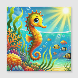 Sandy the Seahorse Magnetic Invitation