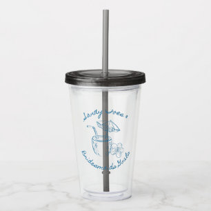 Sandy Toe & Bridesmaids Goals Coastal Bachelorette Acrylic Tumbler
