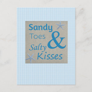 Sandy Toes and Salty Kisses Beach Life Quote Postcard