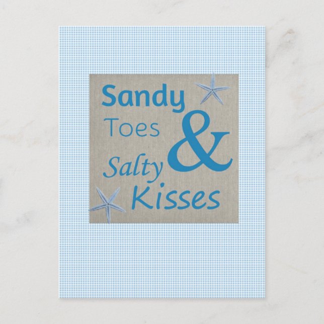 Sandy Toes and Salty Kisses Beach Life Quote Postcard (Front)
