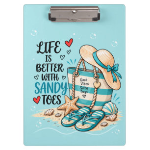 Sandy Toes Beach Vibes Clipboard
