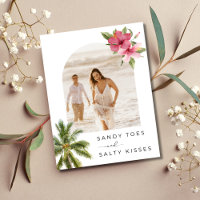 Sandy Toes Beach Wedding Photo Save the Date