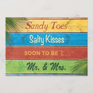 Sandy Toes Salty Kisses Rehearsal Dinner Invite