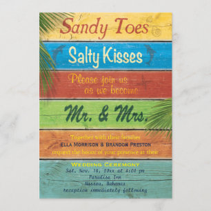 Sandy Toes Salty Kisses Wedding Invitation