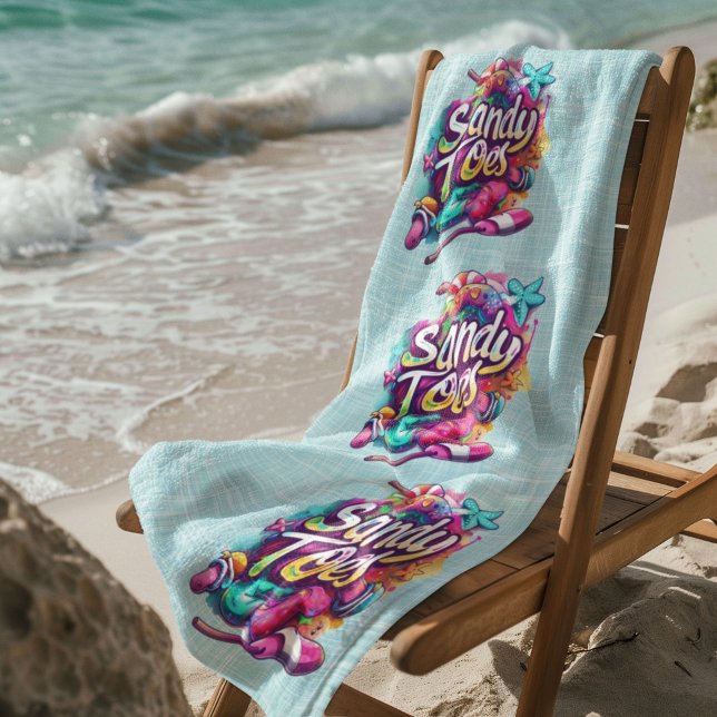 Sandy Toes Turquoise Beach Towel (Creator Uploaded)