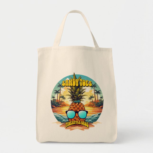 Sandy Toes With Pineapple Bros Tote Bag (Front)