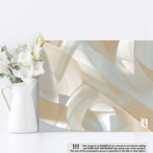 Sandy Tornado Trend Abstract Art Beige White Canvas Print