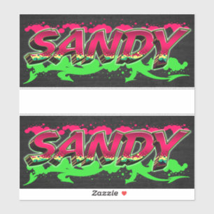 Sandy Vorname Name Graffiti Aufkleber Sticker