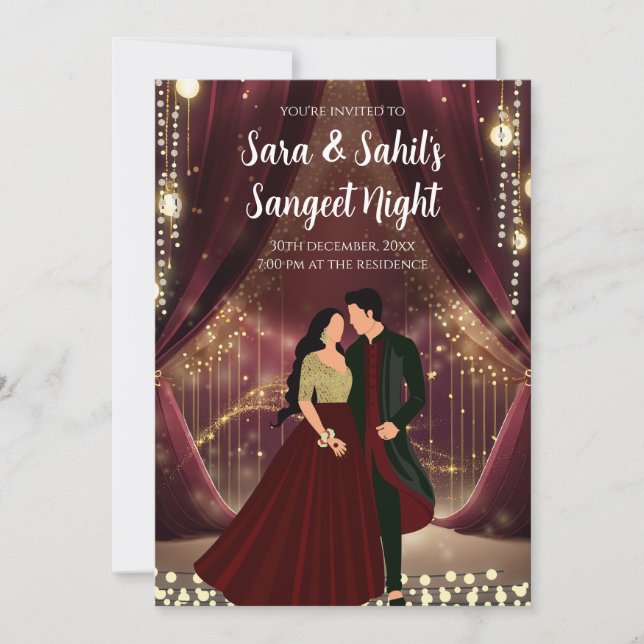 Sangeet invitations & Digital Sangeet cards (Front)