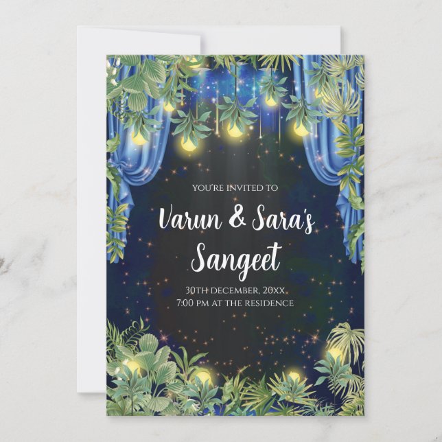 Sangeet invitations Digital Sangeet invites (Front)