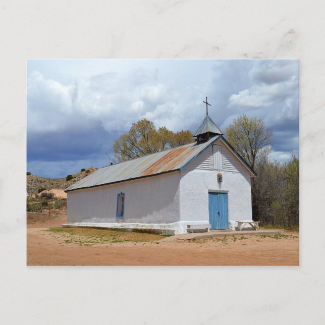 Sangre De Cristo Chapel, Cuartelez, New Mexico Postcard (Front)