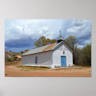 Sangre de Cristo Chapel in Cuartelez, New Mexico Poster