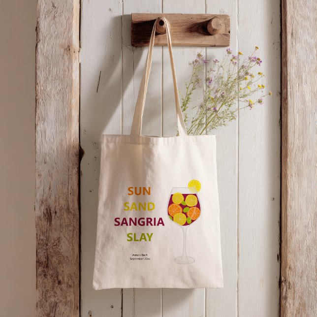 Sangria Bachelorette Party Beach Weekend Tote Bag (Creator Uploaded)