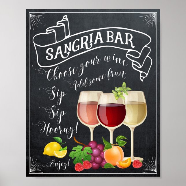 sangria bar poster chalkboard (Front)