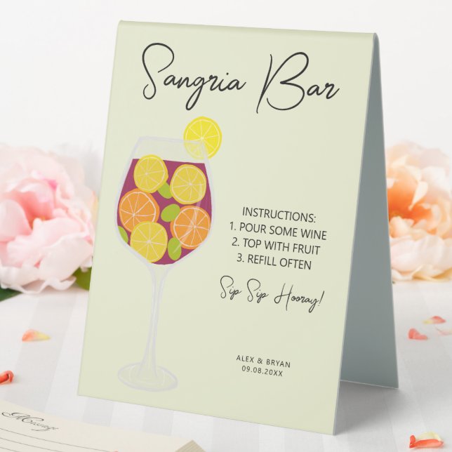Sangria Bar Wedding, Bridal Shower, or Party Menu (In SItu (Wedding))