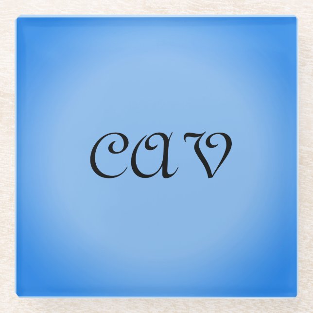 Sangria Cornflower Blue  Glass Coaster (Front)