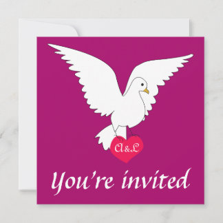 Sangria Dove Wedding Invitation