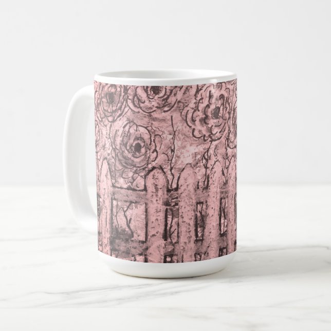 Sangria Fenced Flowers Mug (Front Left)